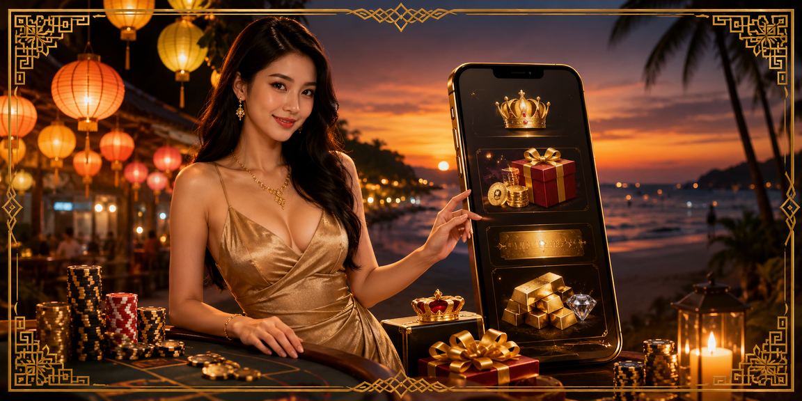Cảnh đêm tại Phú Quốc với hình ảnh các quầy cá cược hiện đại